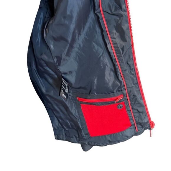 Tommy Hilfiger Puffer Shell Jacket Zip Up Long Sleeve Mock Neck Navy Women Small - Picture 3 of 4